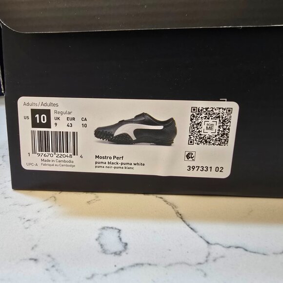 Puma Mostro PERF Sneakers Shoes Men's Size 10 397331-02 NEW BLACK WHITE - Picture 11 of 11